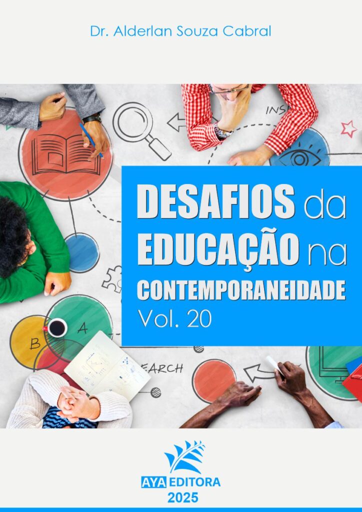 Capa do livro Desafios da Educação na Contemporaneidade – Volume 20, com estudos sobre práticas educacionais, inclusão e inovação no cenário atual.