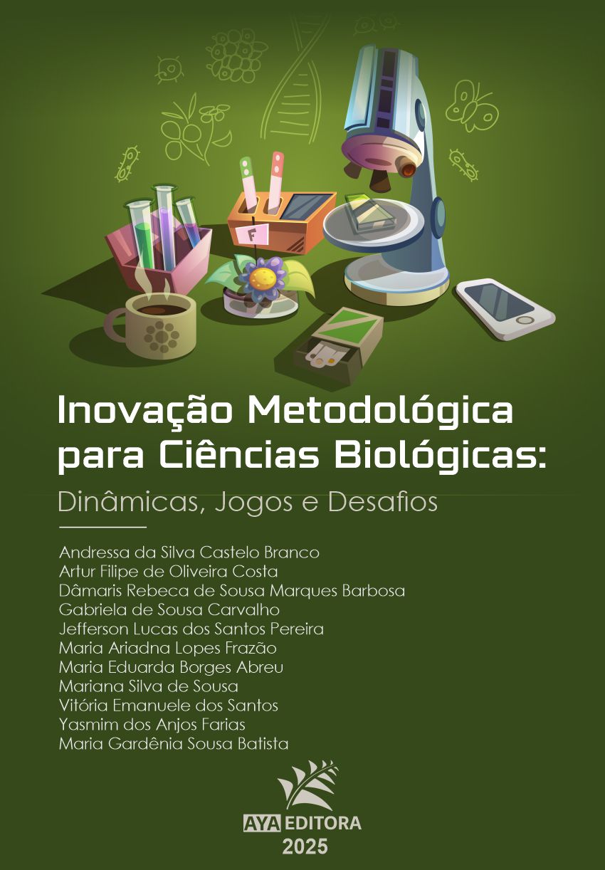 Capa do livro Inovação Metodológica para Ciências Biológicas: Dinâmicas, Jogos e Desafios – AYA Editora