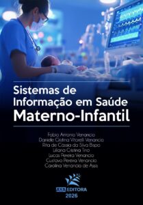 Capa do Livro Sistemas de Informação em Saúde Materno-Infantil com profissional de saúde monitorando recém-nascido em ambiente hospitalar