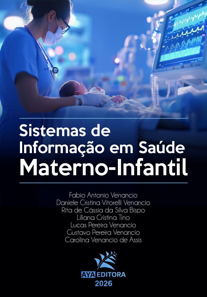 Capa do Livro Sistemas de Informação em Saúde Materno-Infantil com profissional de saúde monitorando recém-nascido em ambiente hospitalar