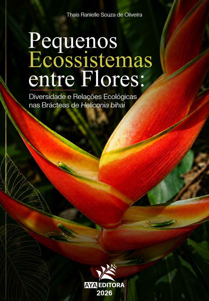 Capa do Livro Pequenos Ecossistemas entre Flores: Diversidade e Relações Ecológicas nas Brácteas de Heliconia bihai